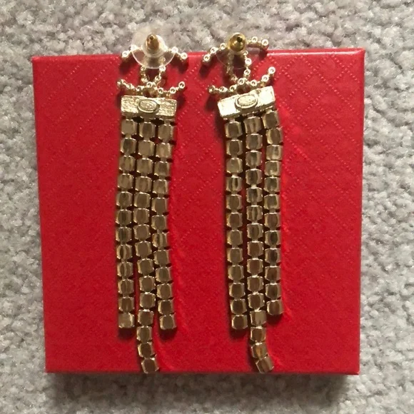 Authentic Chanel 13K CC Multicolor Crystal Drop Earrings - Picture 2 of 4